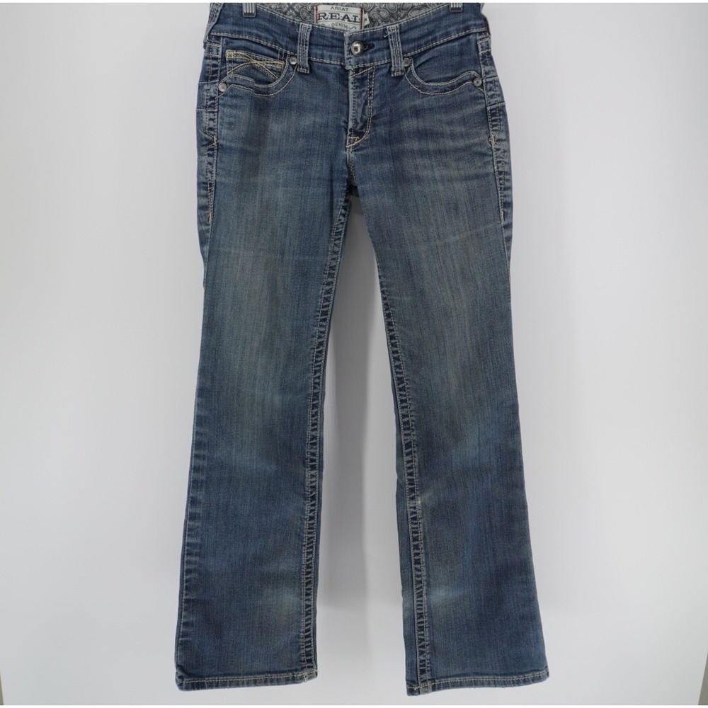 Ariat REAL Denim Womens 28R Mid Rise Bootcut Jeans Medium Wash